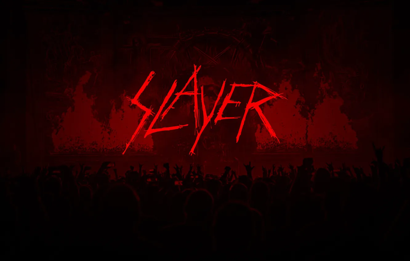 Photo wallpaper metal, logo, band, slayer, thrash metal, concert