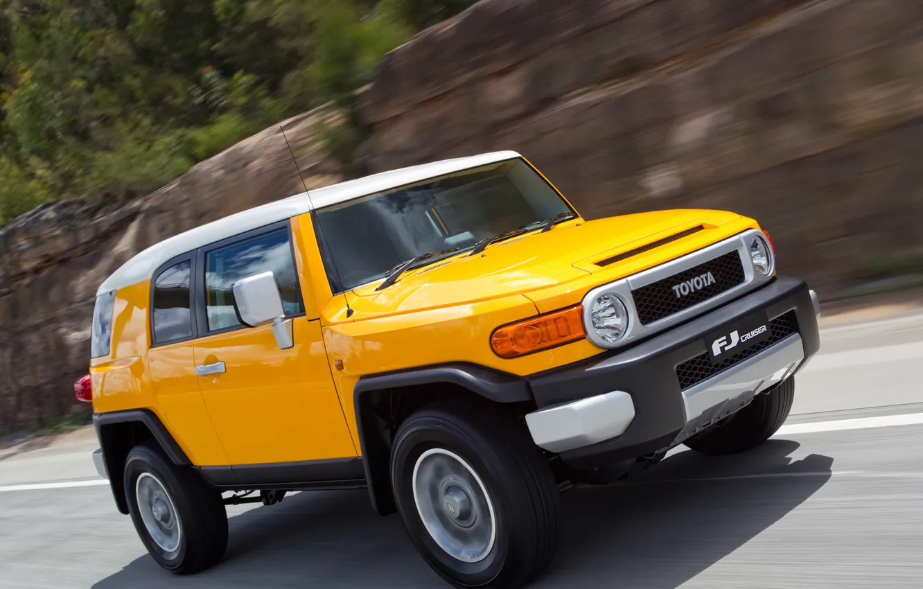 Photo wallpaper road, car, yellow, speed, Japan, Australia, SUV, Japan