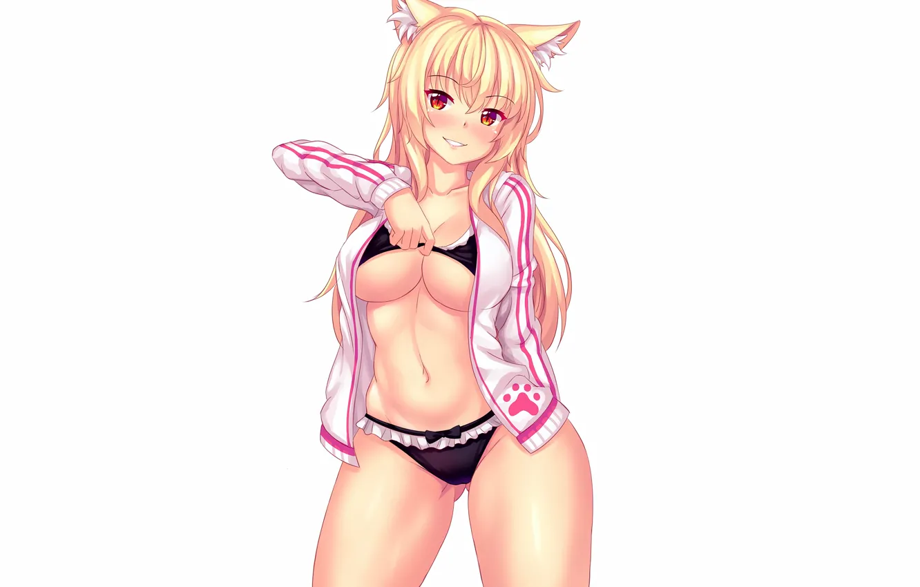 Photo wallpaper girl, sexy, lingerie, bra, cleavage, panties, long hair, boobs