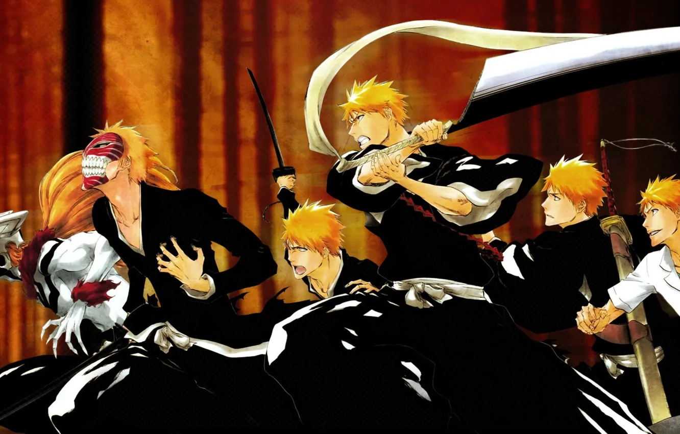 Photo wallpaper anime, red, guy, Bleach, Bleach, evolution, anime, ichigo