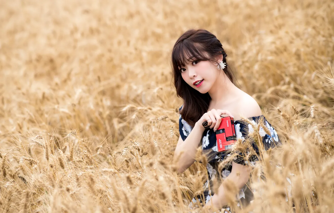 Photo wallpaper summer, girl, Asian