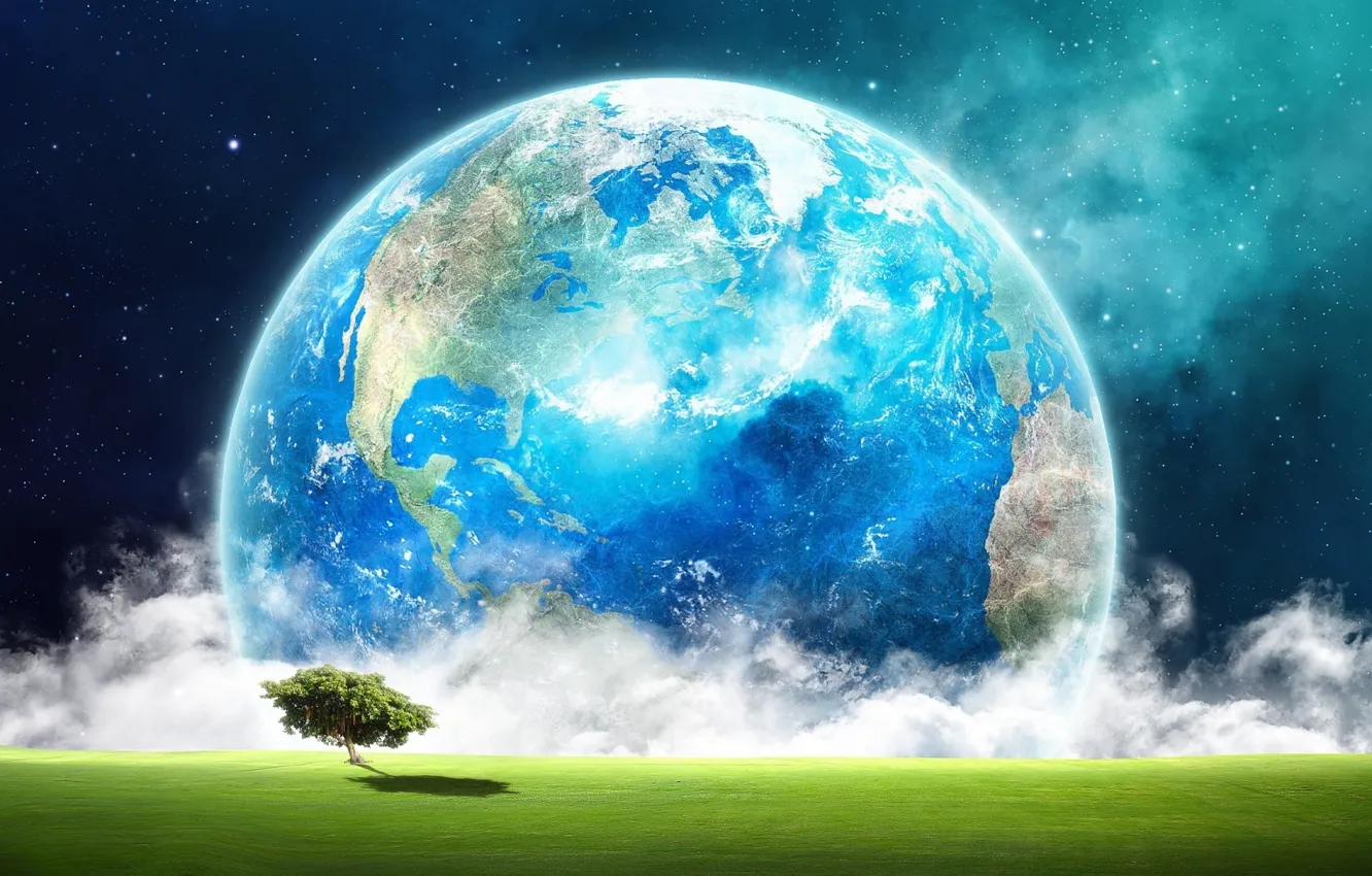 Photo wallpaper space, green, earth