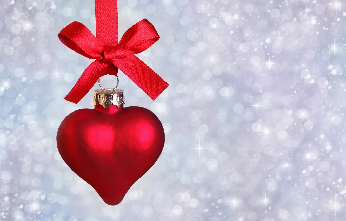 Photo wallpaper heart, New Year, Christmas, tape, Christmas, heart, decoration, lace