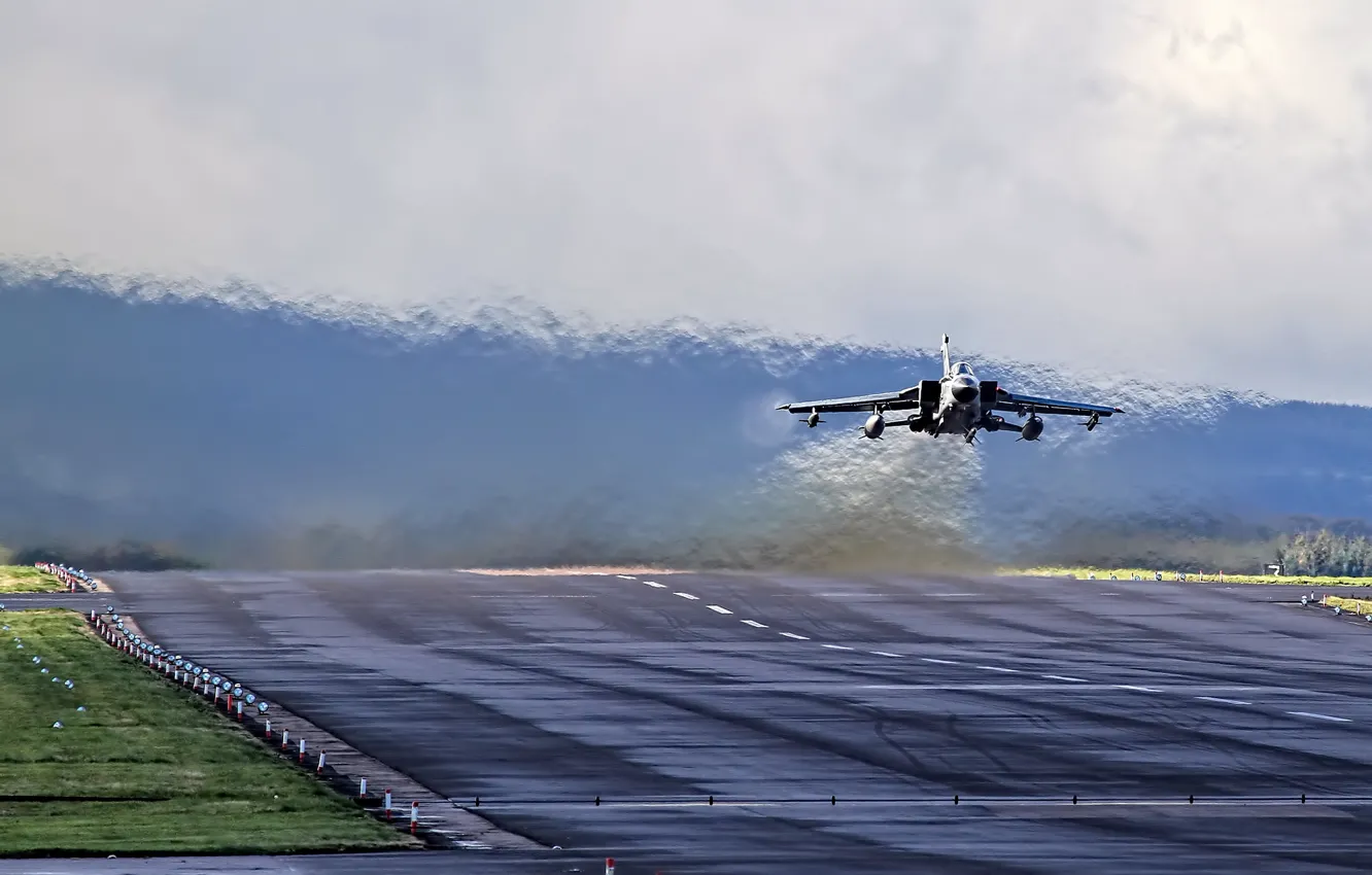 Photo wallpaper fighter, German, bomber, the airfield, the rise, Panavia Tornado