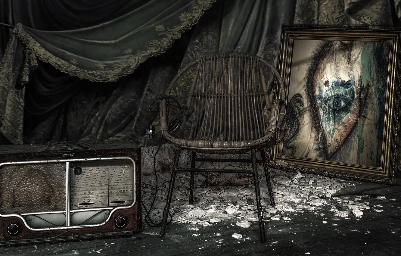 Photo wallpaper radio, picture, chair