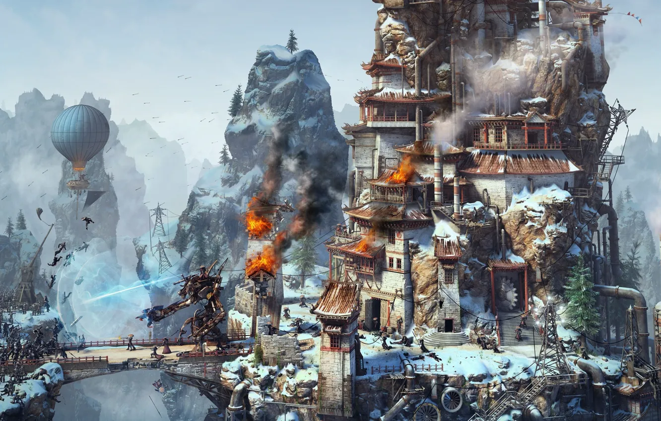 Photo wallpaper art, battle, fortress, war