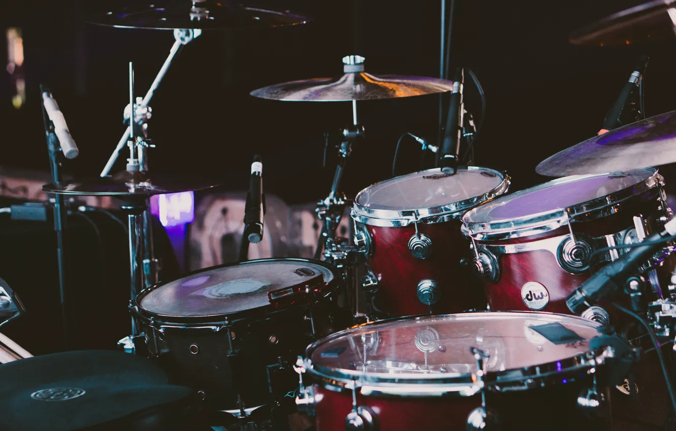 Photo wallpaper Wallpaper, drums, musical instrument, drum set