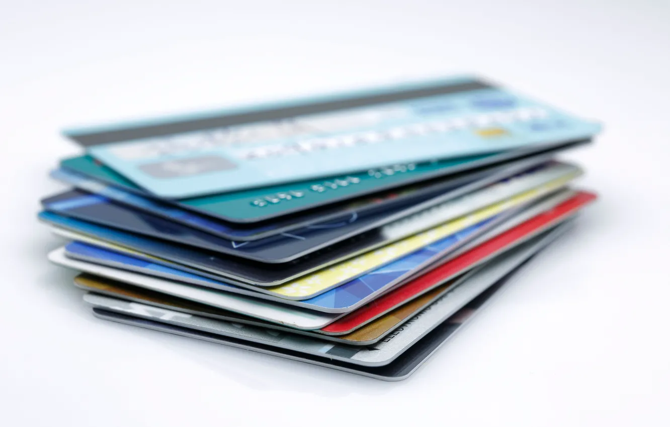 Photo wallpaper plastic, banks, credit cards, debit