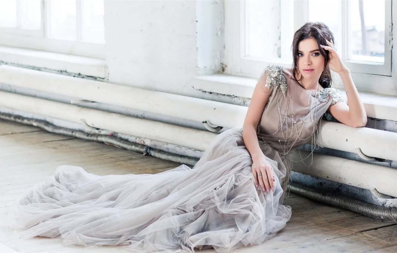 Photo wallpaper look, girl, dress, Elena Temnikova