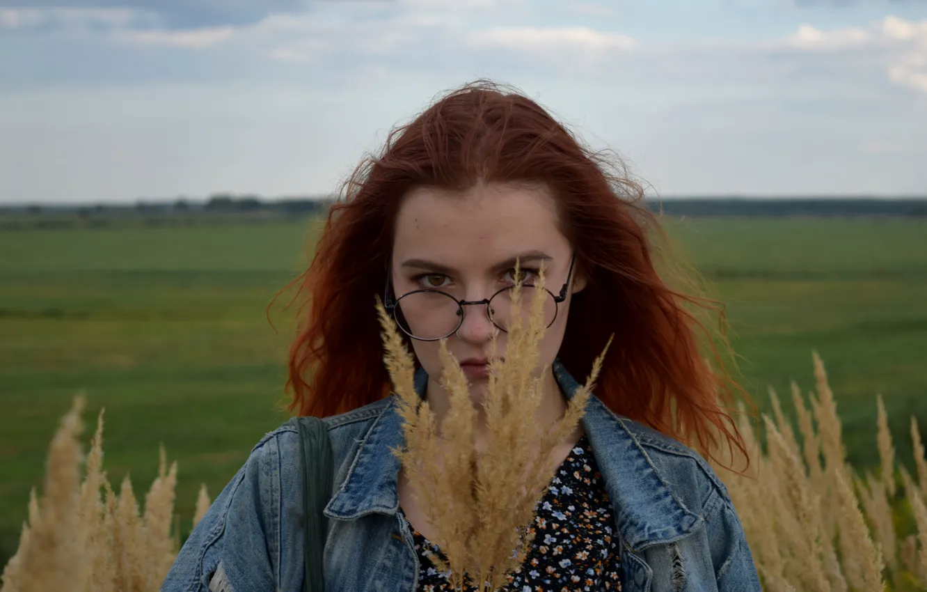 Photo wallpaper wheat, field, girl, nature, beauty, girl