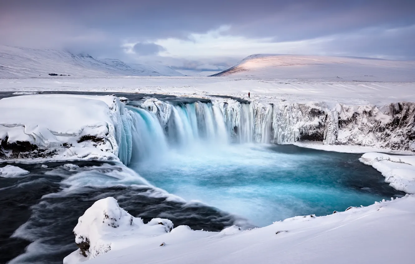 Photo wallpaper river, waterfall, Iceland