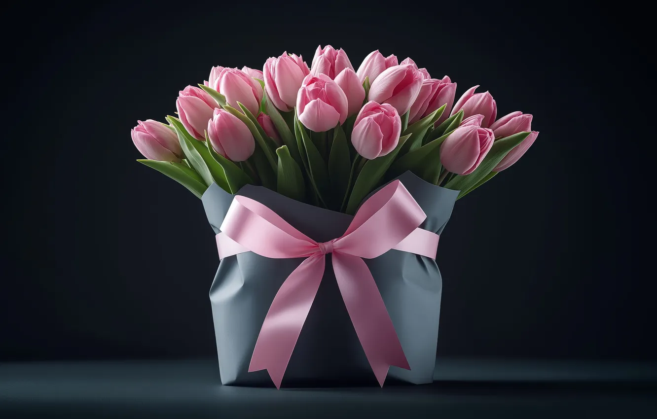 Photo wallpaper neural network, flowers, universal holiday background, holiday, bouquet, AI art, Valentine's Day, package