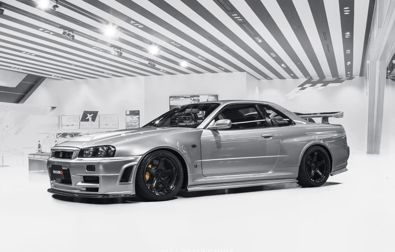 Photo wallpaper GTR, Nissan, Classic, White, Skyline, R34, Silver