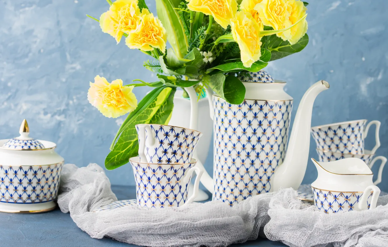 Photo wallpaper style, vase, set
