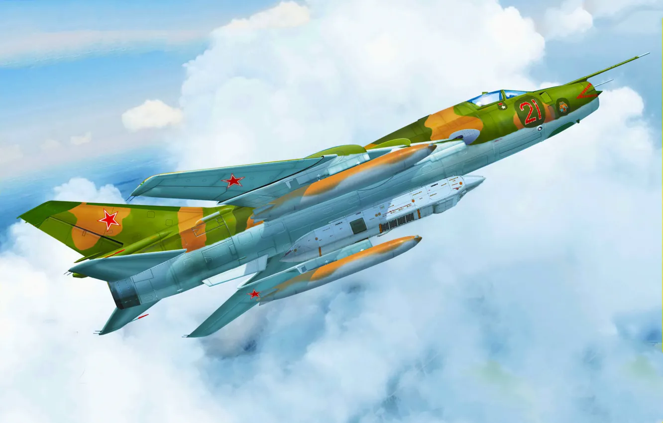 Photo wallpaper art, airplane, aviation, su-17