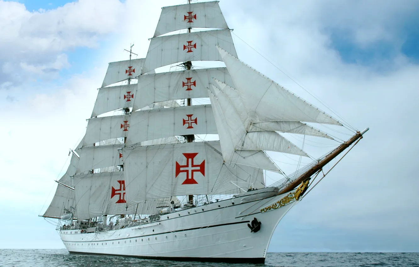 Photo wallpaper sailboat, Portugal, training, NRP Sagres lll