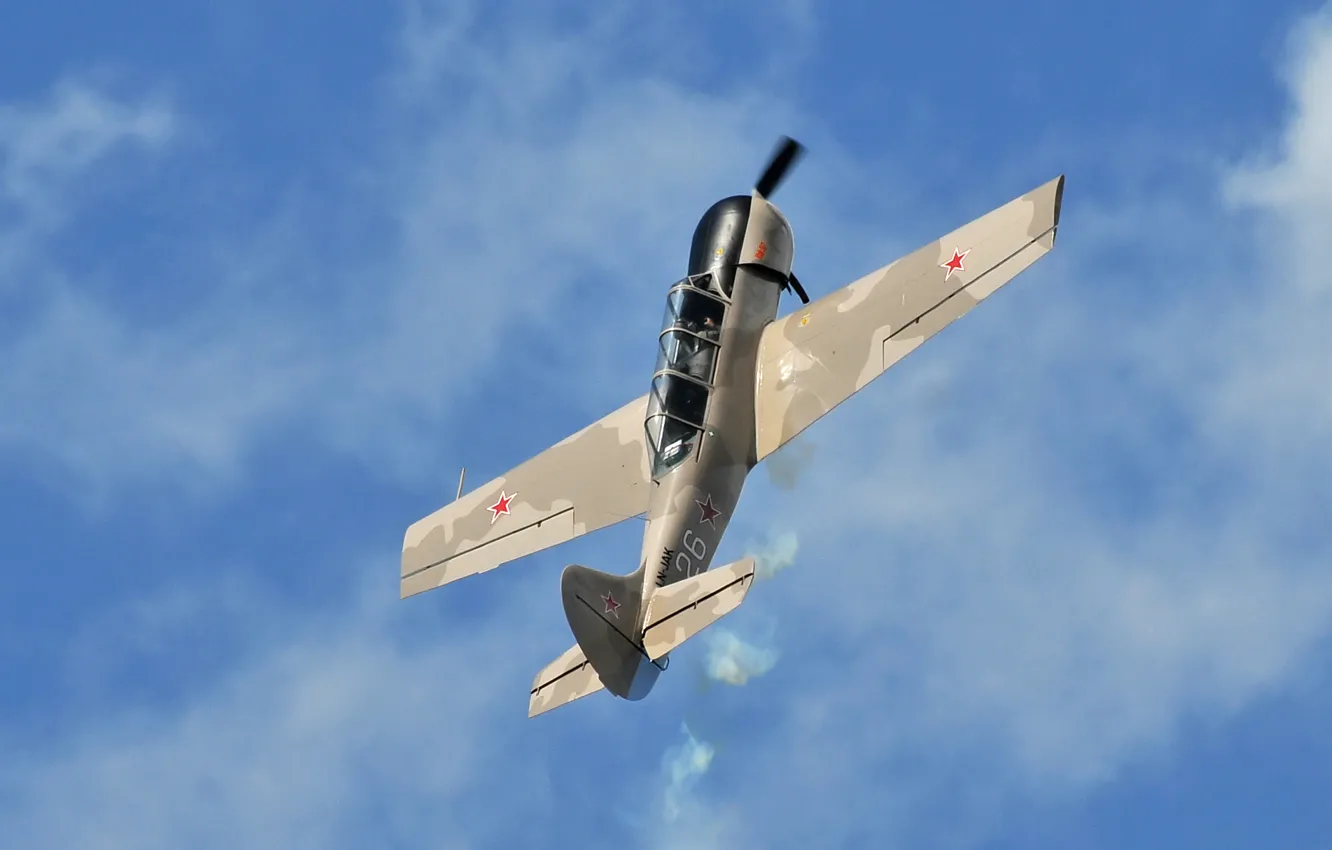 Photo wallpaper flight, the plane, The Yak-52, training