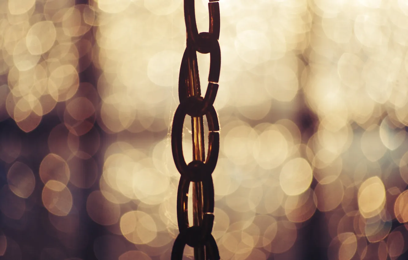 Photo wallpaper chain, Golden, bokeh