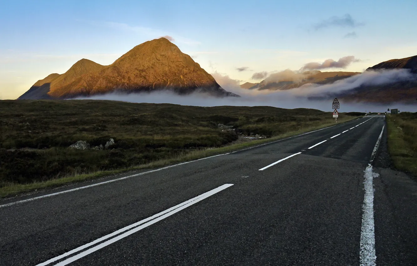 Photo wallpaper road, landscape, Scotland, Ballachulish