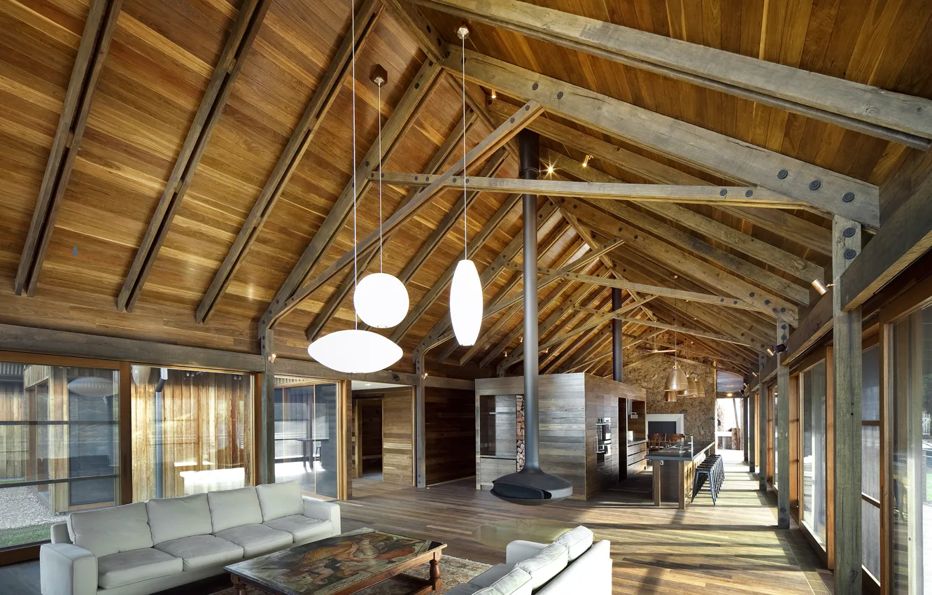 Photo wallpaper table, sofa, furniture, home, interior, window, chair, kitchen