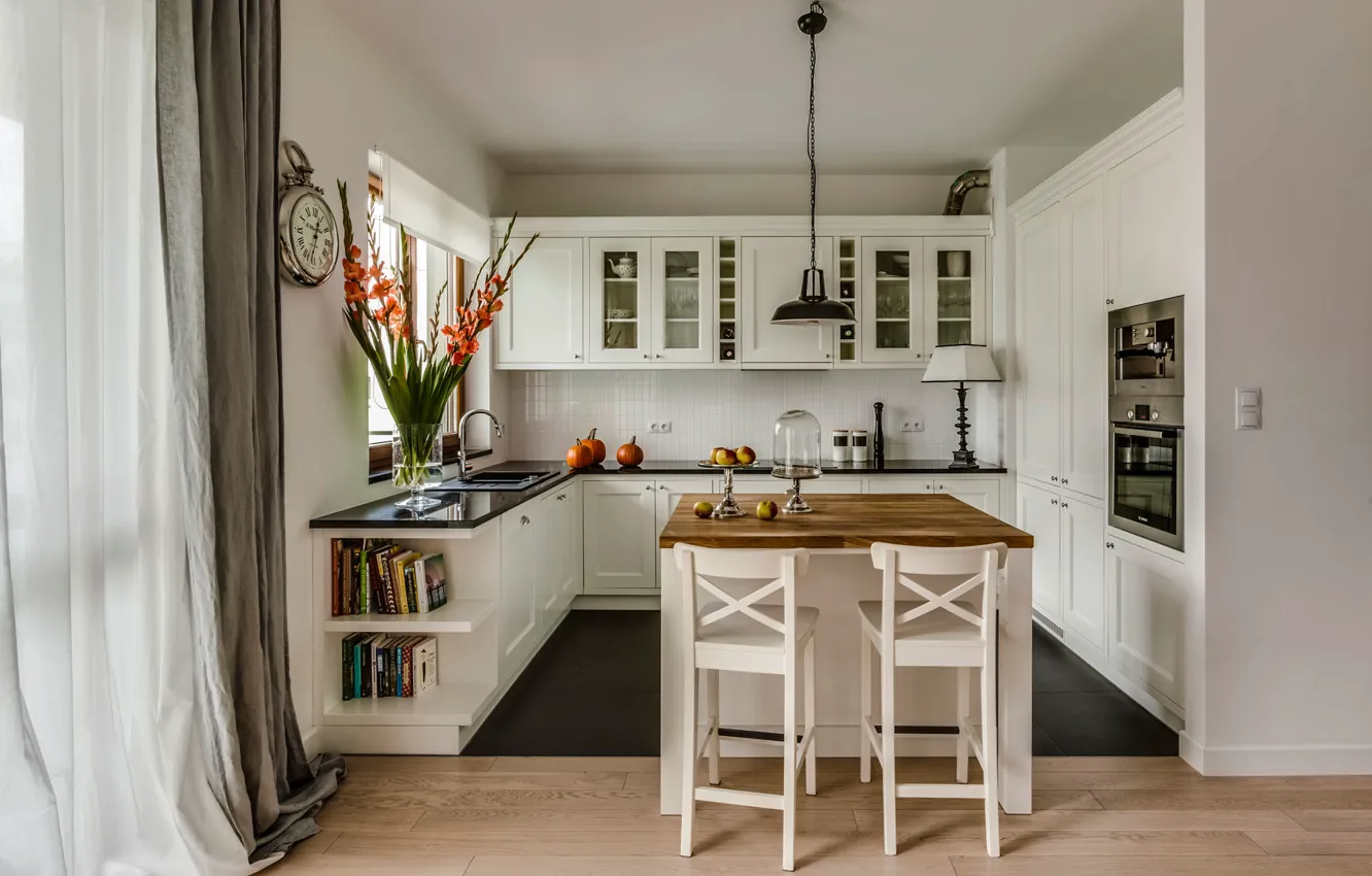 Photo wallpaper design, interior, kitchen
