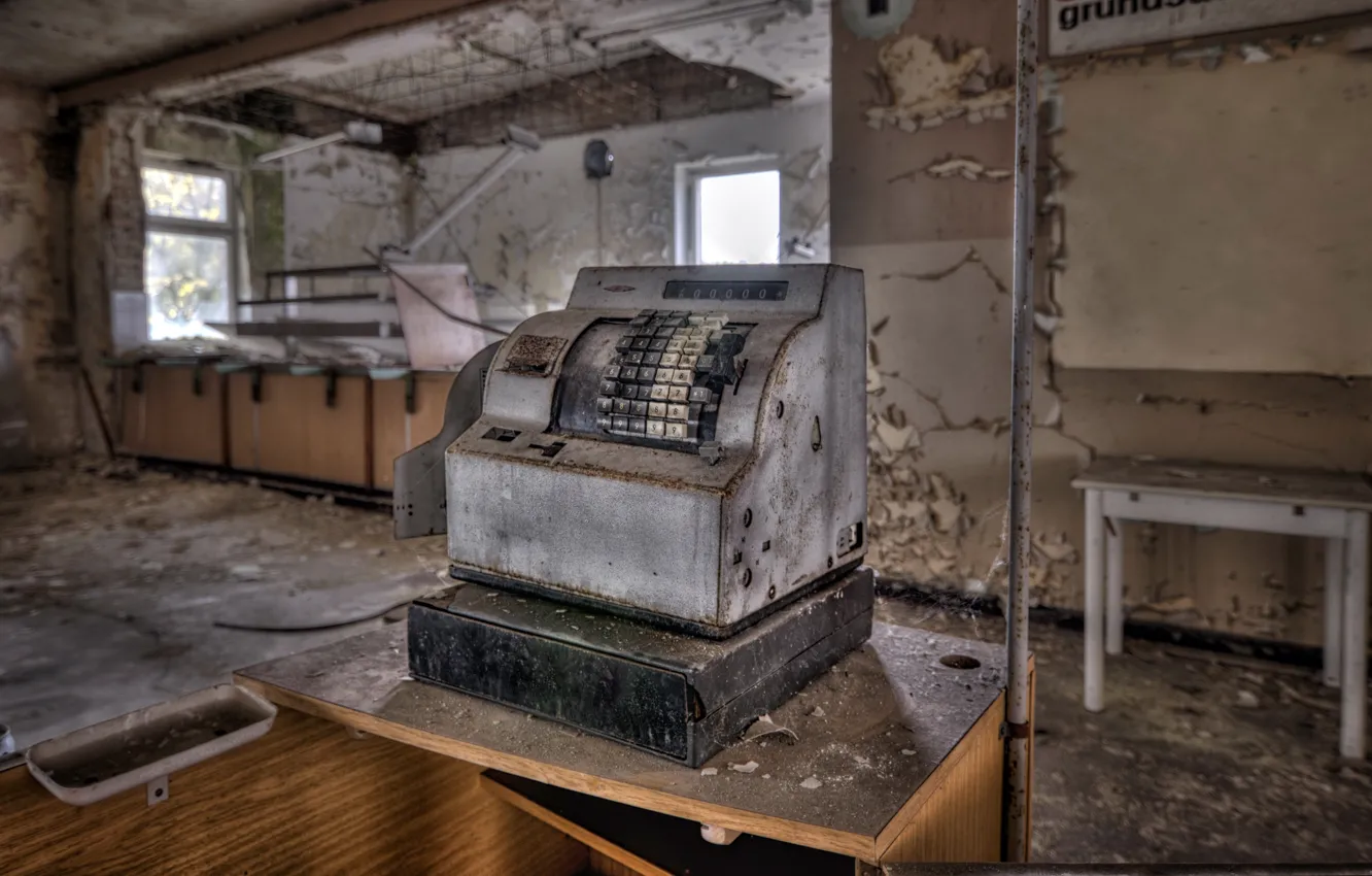 Photo wallpaper background, shop, cash register