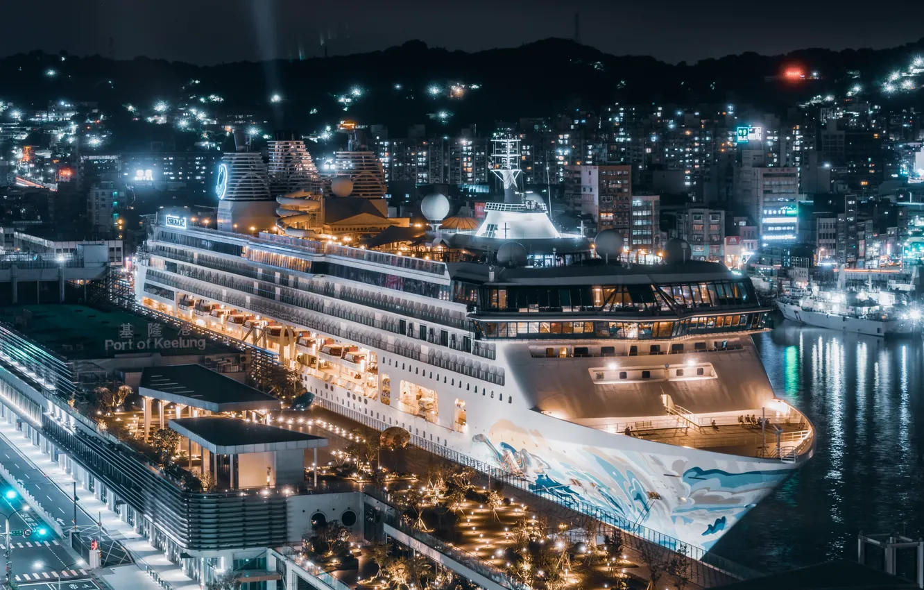 Photo wallpaper ship, port, Taiwan