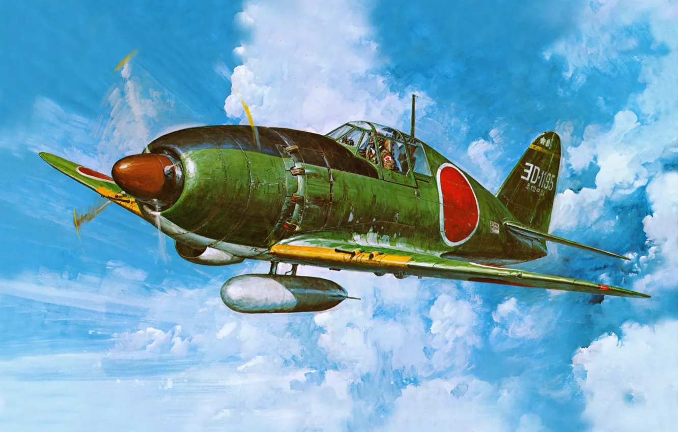 Photo wallpaper aircraft, war, airplane, aviation, J2M Raiden, dogfight