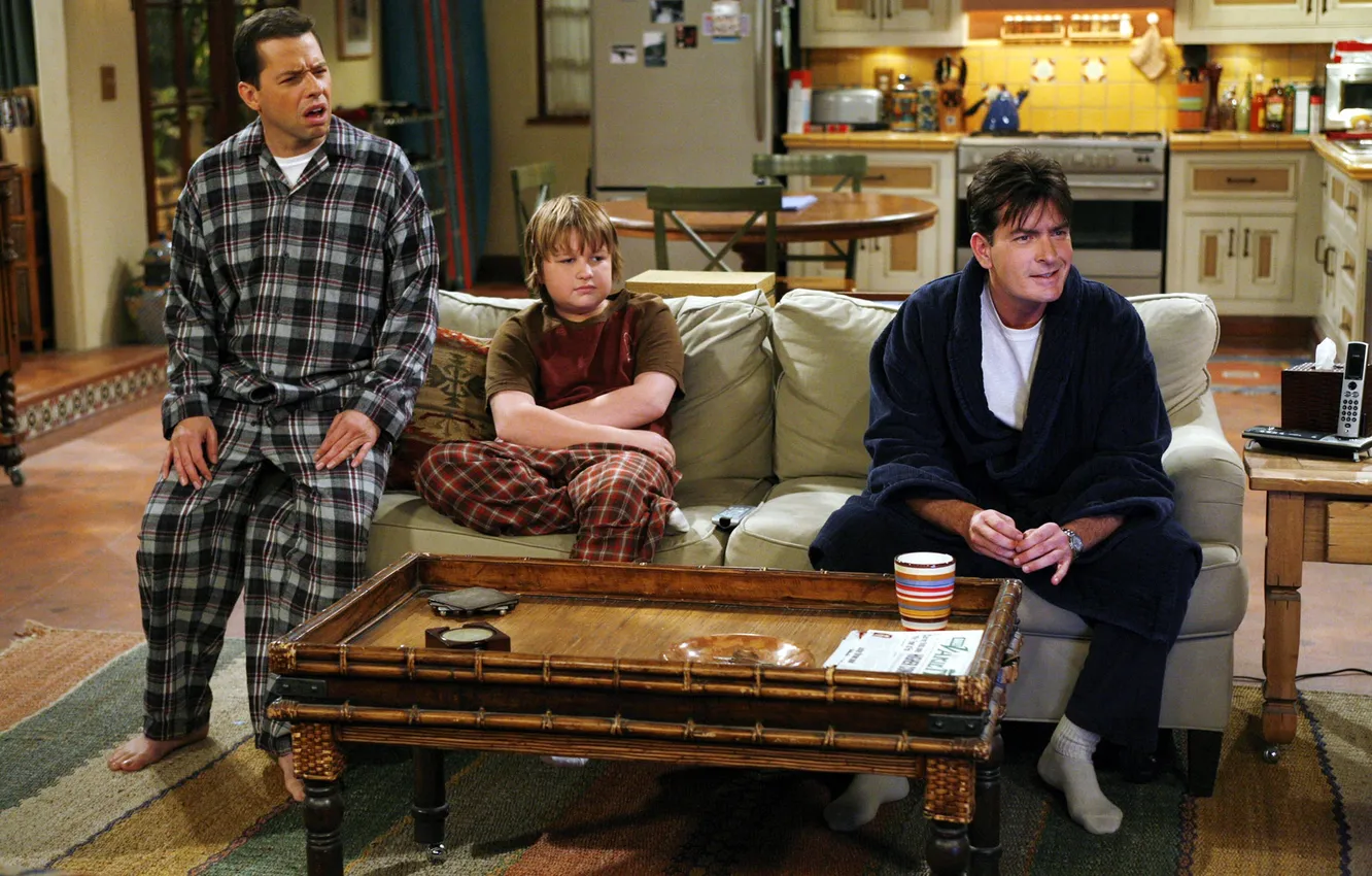 Photo wallpaper actor, the series, characters, Charlie Sheen, John Cryer, Jake Harper, Charlie Harper, Alan Harper