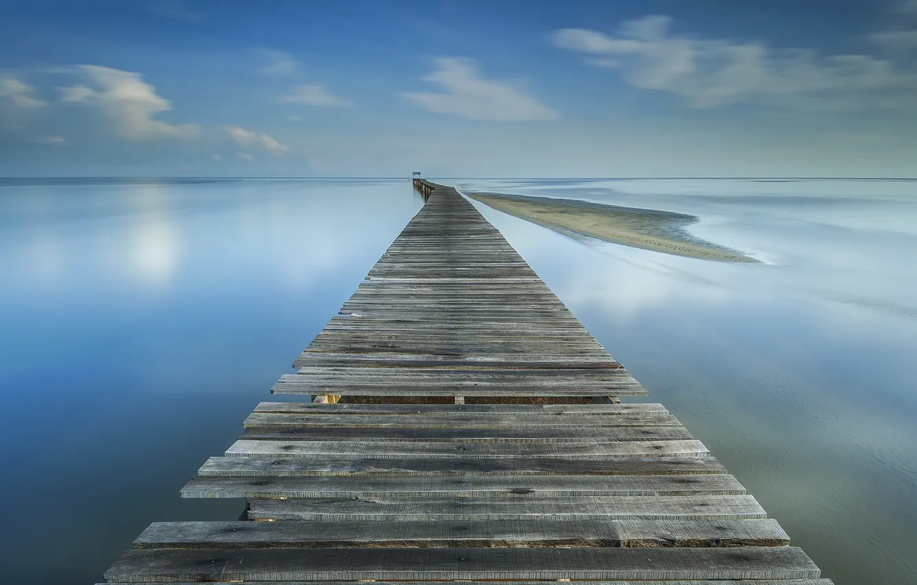 Photo wallpaper sea, landscape, bridge