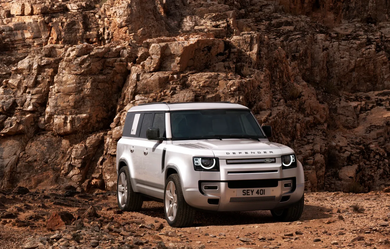 Photo wallpaper car, auto, jeep, land rover defender