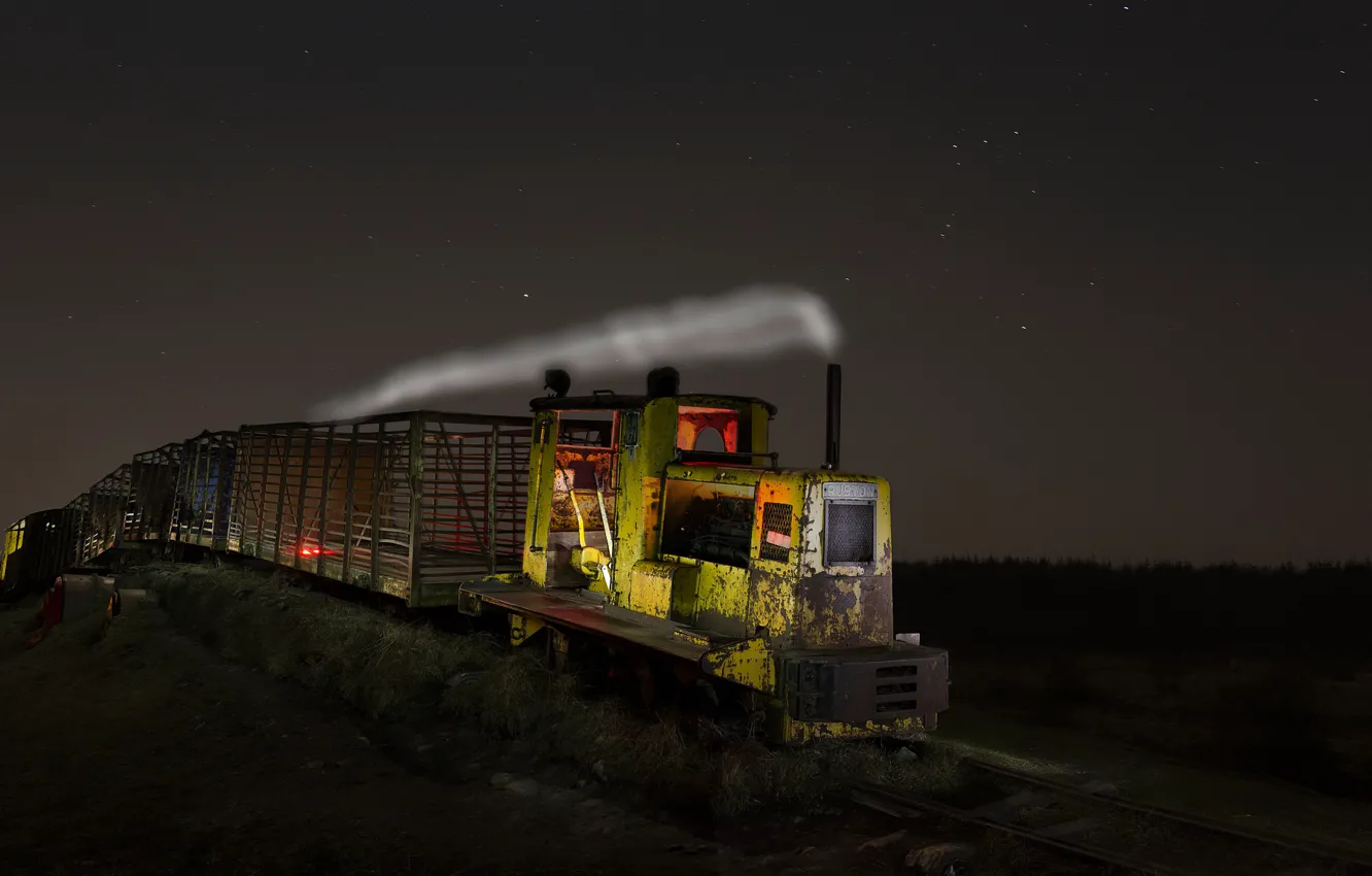 Photo wallpaper Lights, Night, Ghost Train