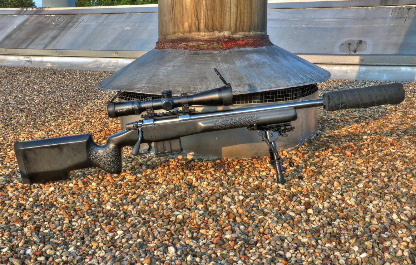 Photo wallpaper optics, muffler, carabiner, CZ 557