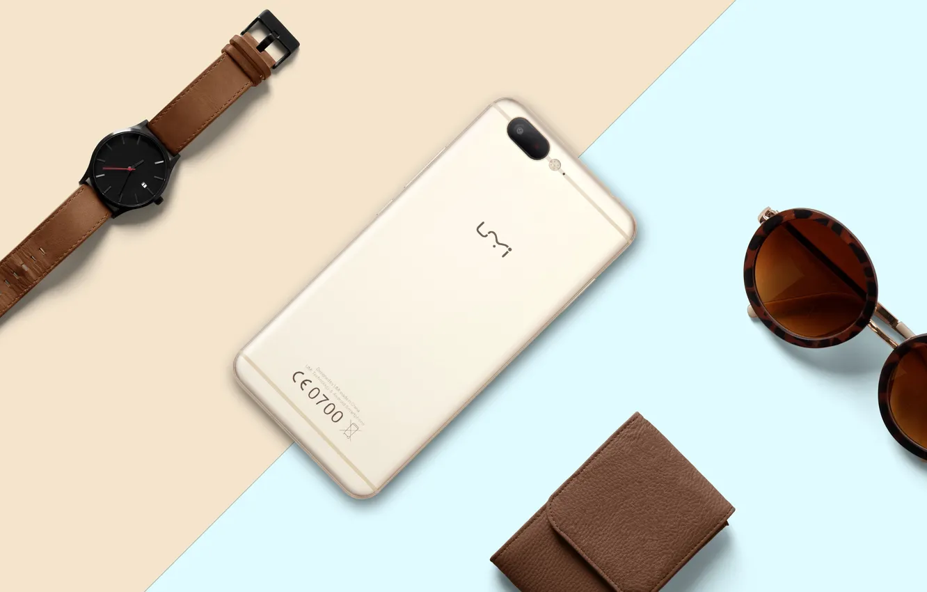 Photo wallpaper watch, smartphone, sunglasses, UMi, MWC 2017, Wrist Watch