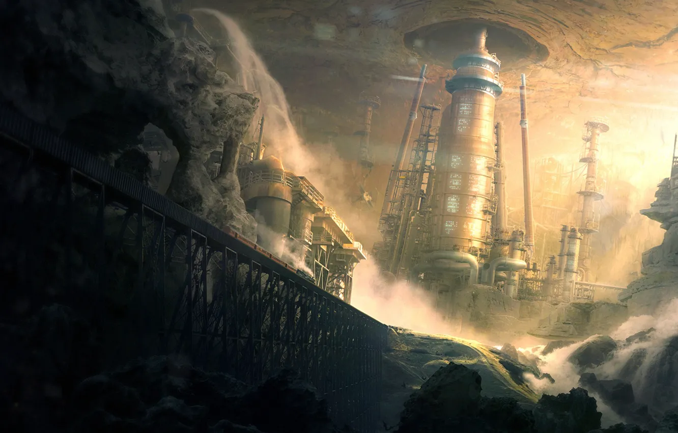 Photo wallpaper stones, fiction, plant, art, sci- fi