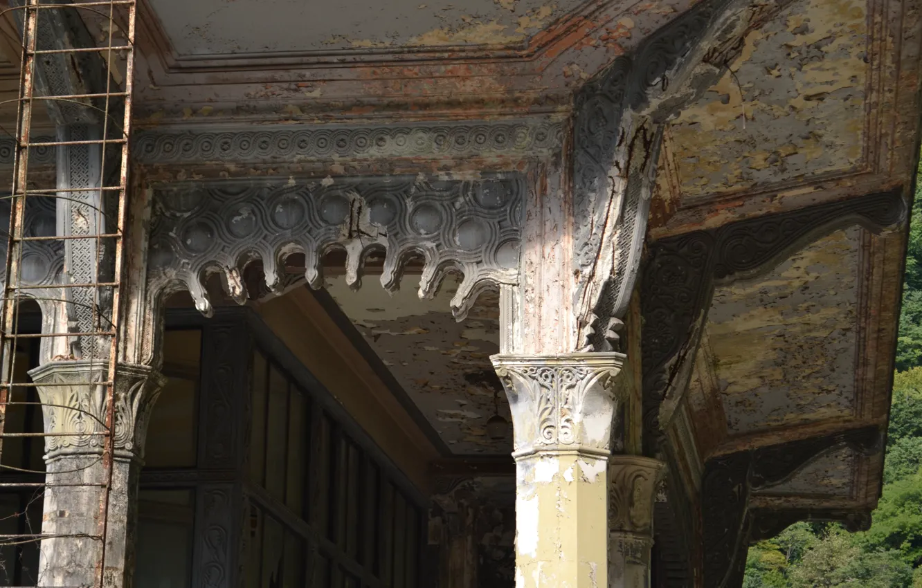 Photo wallpaper Station, Abkhazia, Abandoned, New Athos