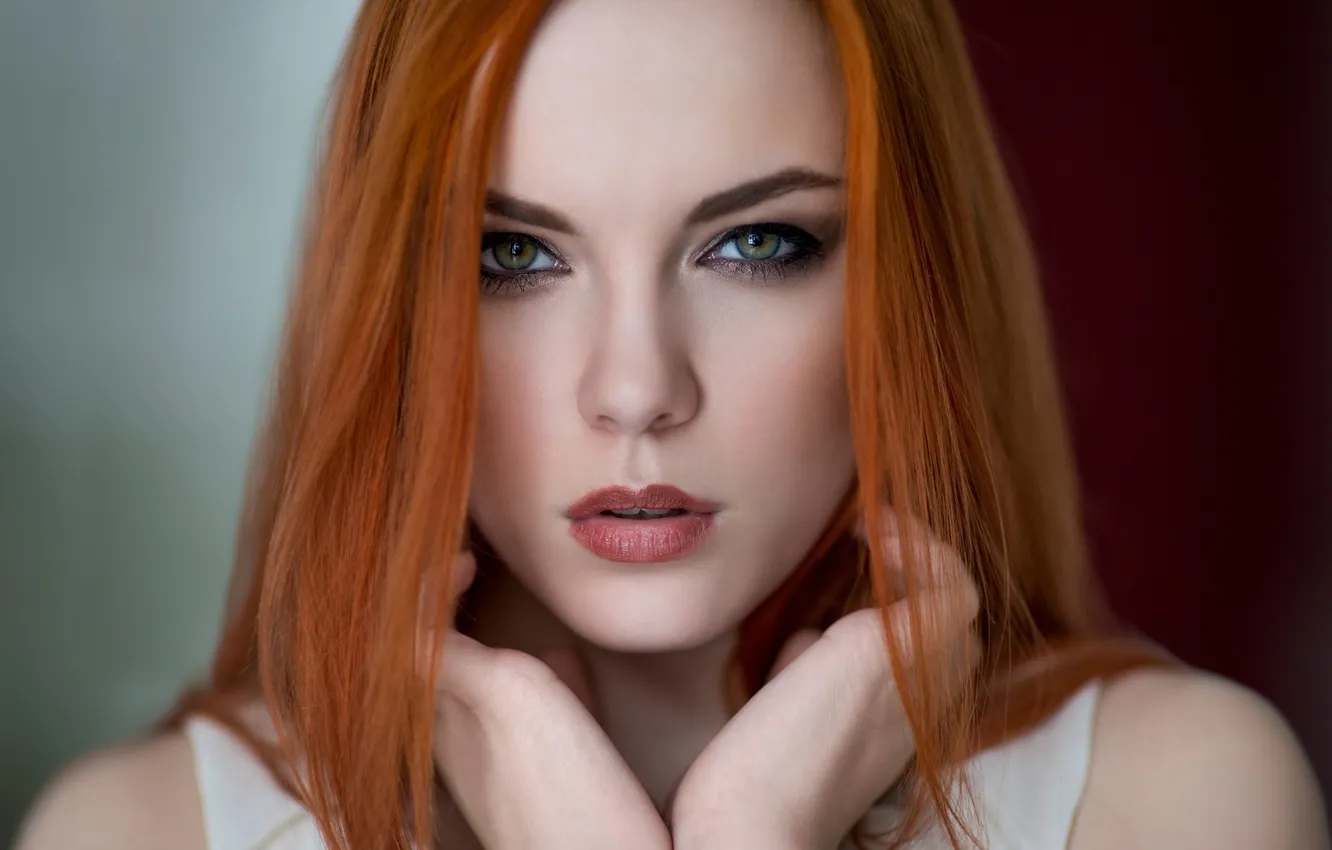 Photo wallpaper portrait, makeup, redhead, Zara Axeronias
