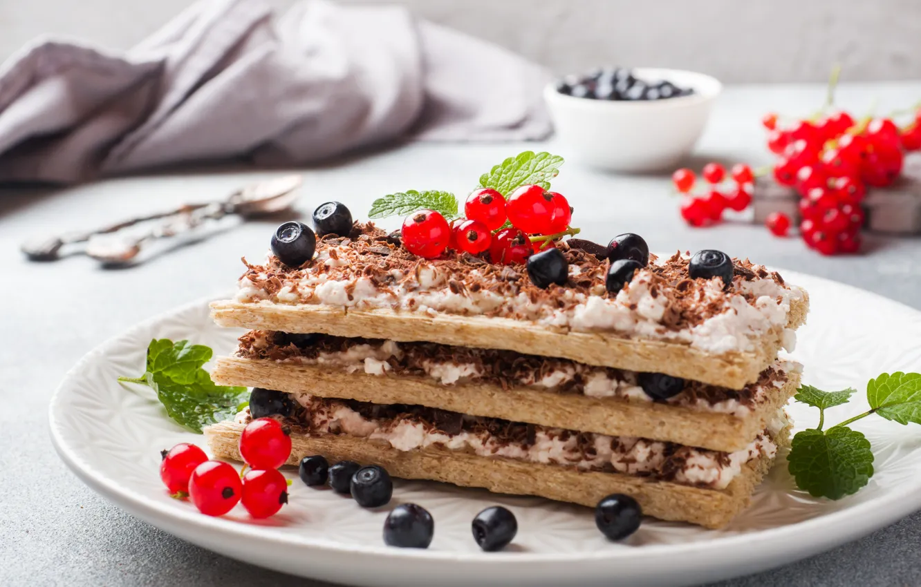 Photo wallpaper berries, dessert, sweet, dessert, cheese, bread, Iryna Melnyk