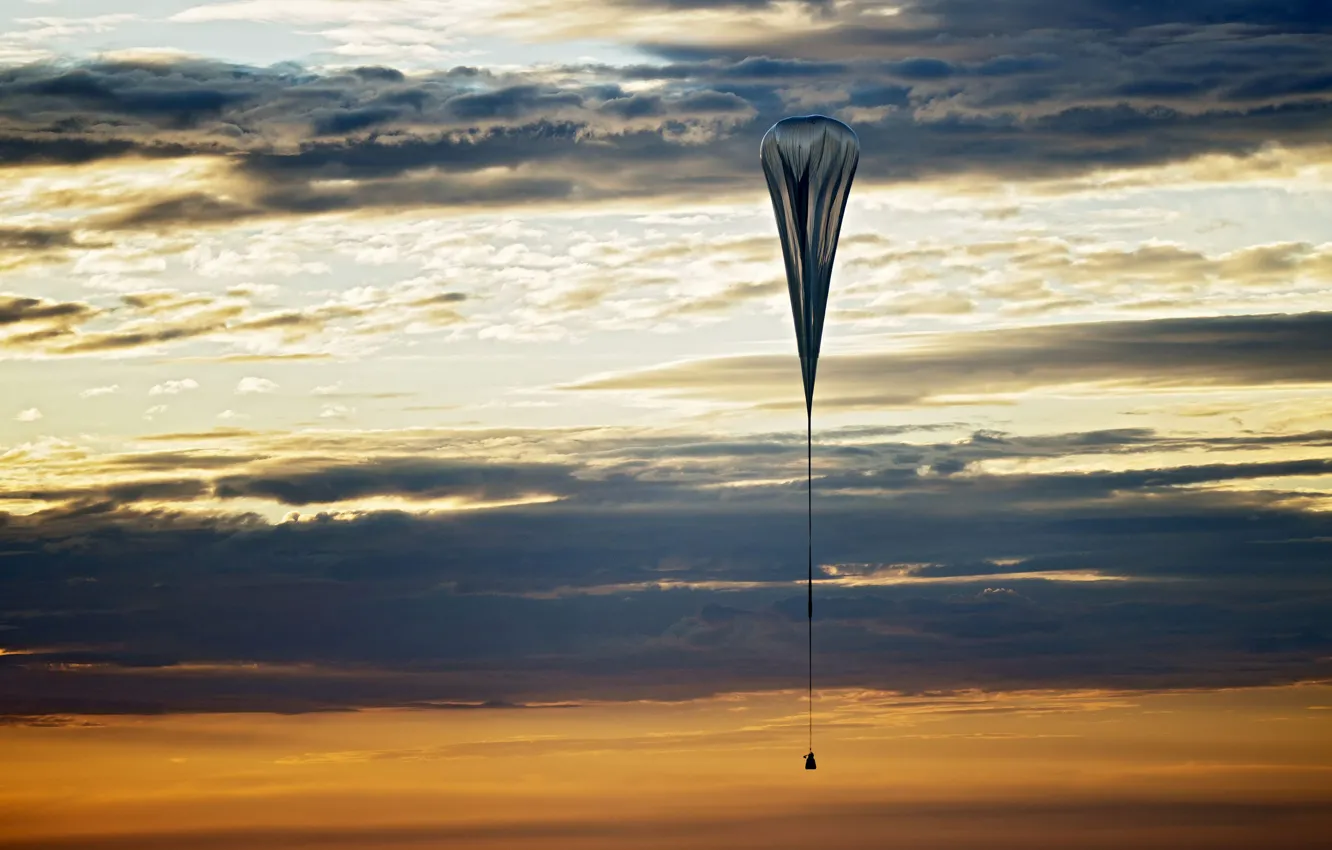 Photo wallpaper the sky, clouds, Felix Baumgartner, stratospheric balloon