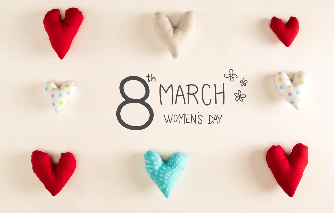 Photo wallpaper hearts, March 8, heart, romantic, gift, Happy, Women's Day