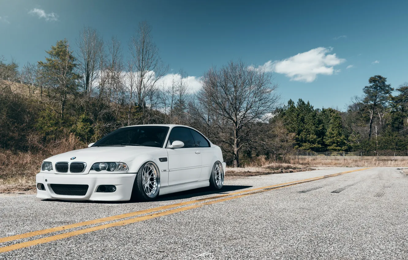 Photo wallpaper bmw, road, e46, m3