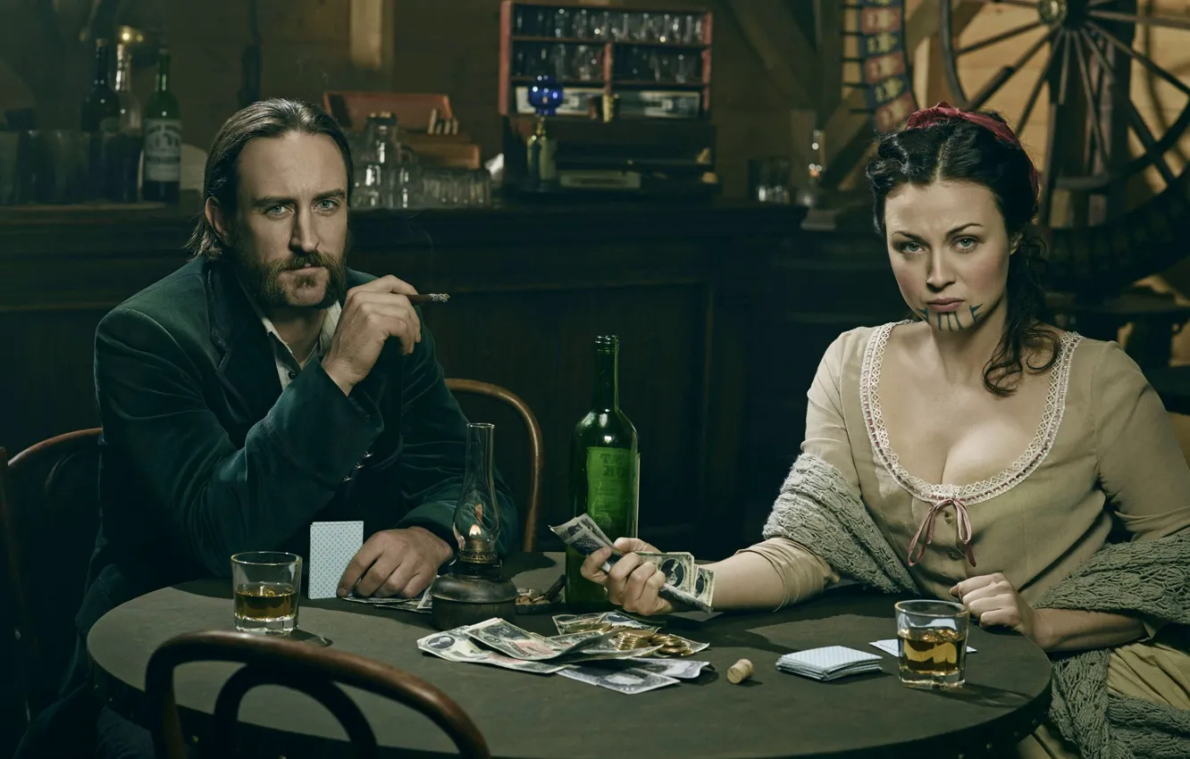 Photo wallpaper whiskey, movie, series, money, Eva, casino, Hell on Wheels, Mickey McGinnes