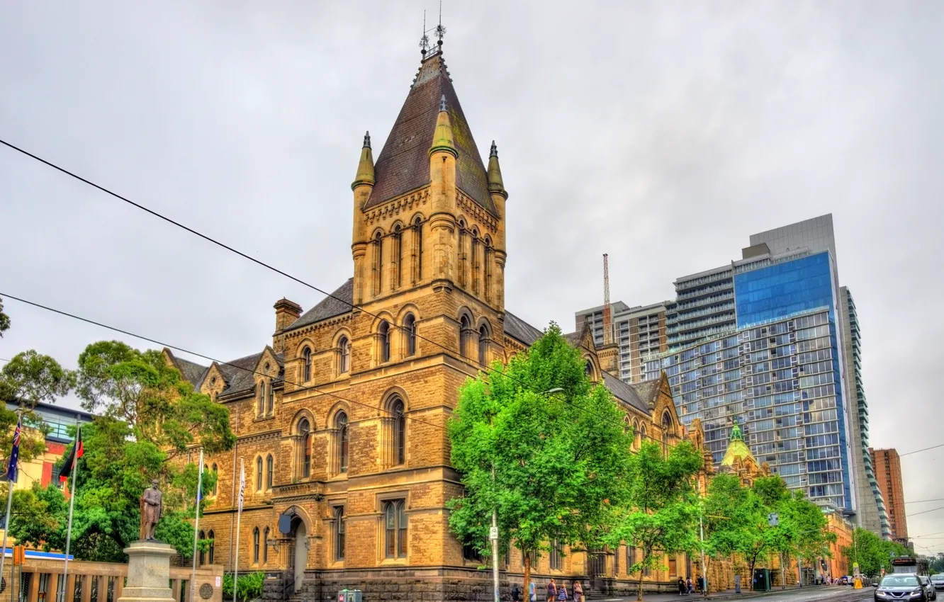 Photo wallpaper the sky, street, the building, HDR, Australia, trees, Melbourne, street