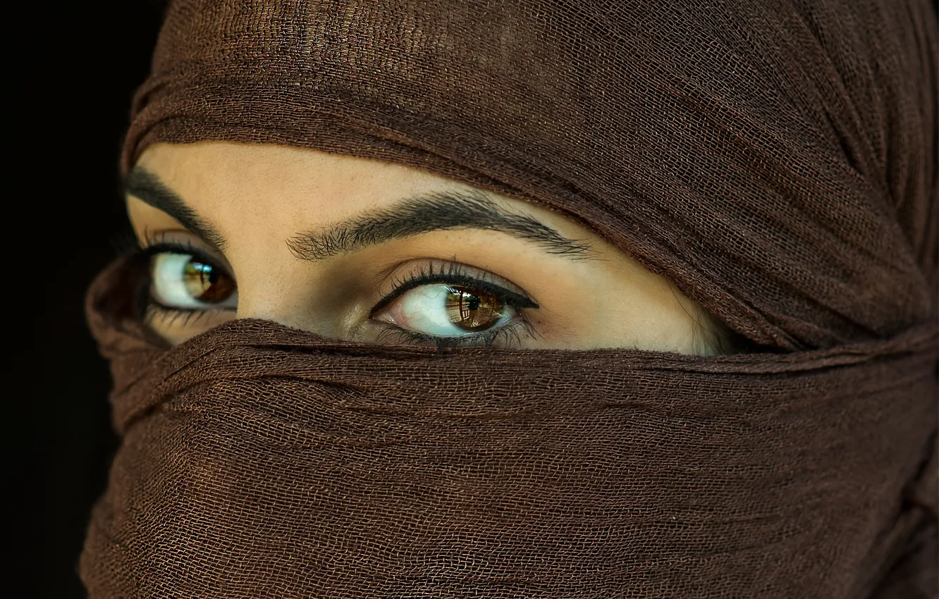 Photo wallpaper eyes, woman, portrait, Turkey, brown-eyed