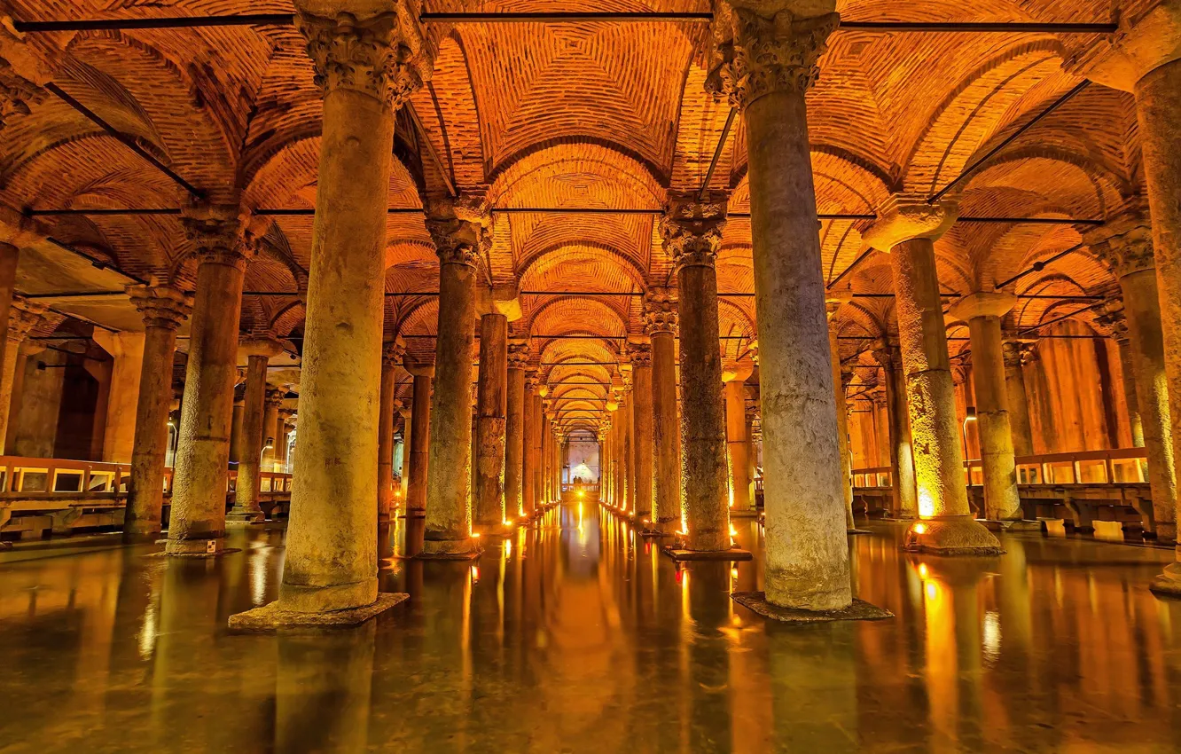 Photo wallpaper Istanbul, Turkey, Basilica Cistern, Basilica Cistern