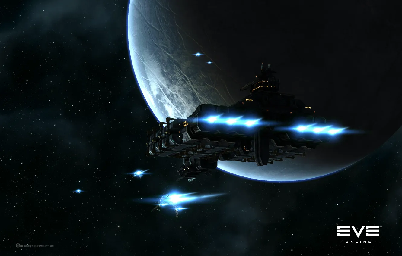 Photo wallpaper space, nebula, planet, space, spaceship, eve online, space ship, coooper
