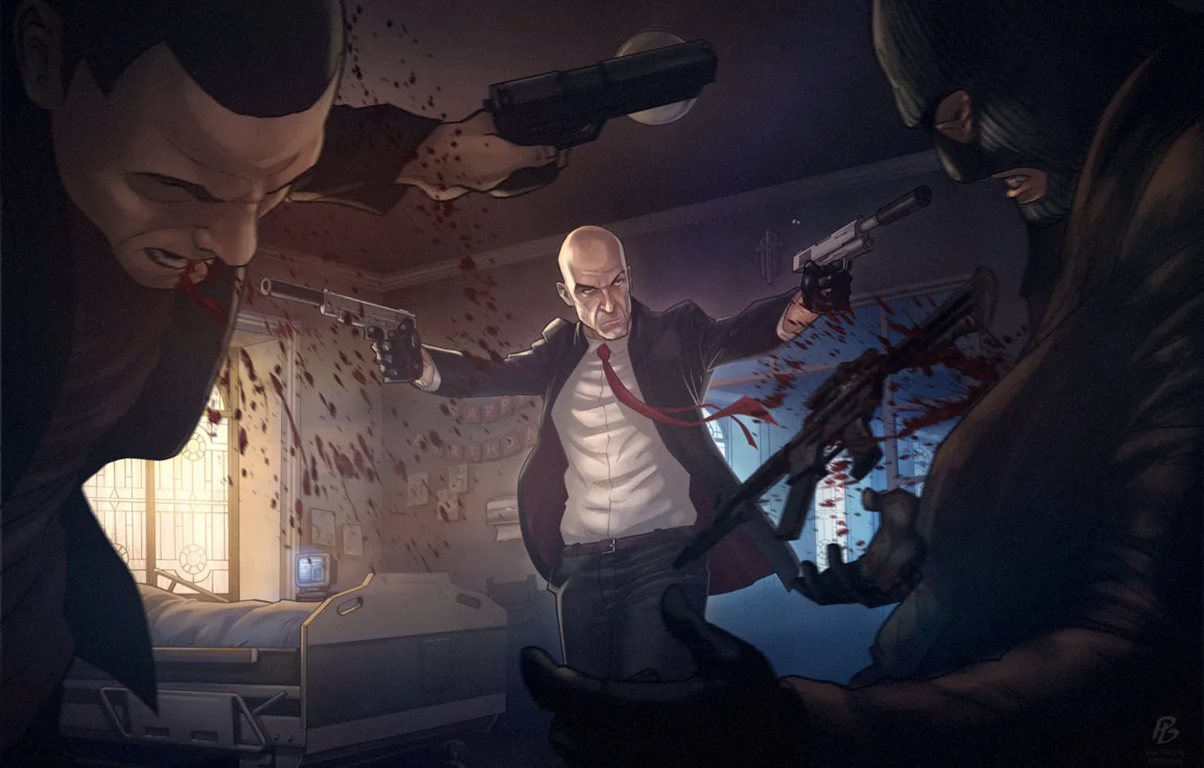 Photo wallpaper gun, weapons, Hitman, killer, killer, Absolution, Agent 47, Patrick Brown
