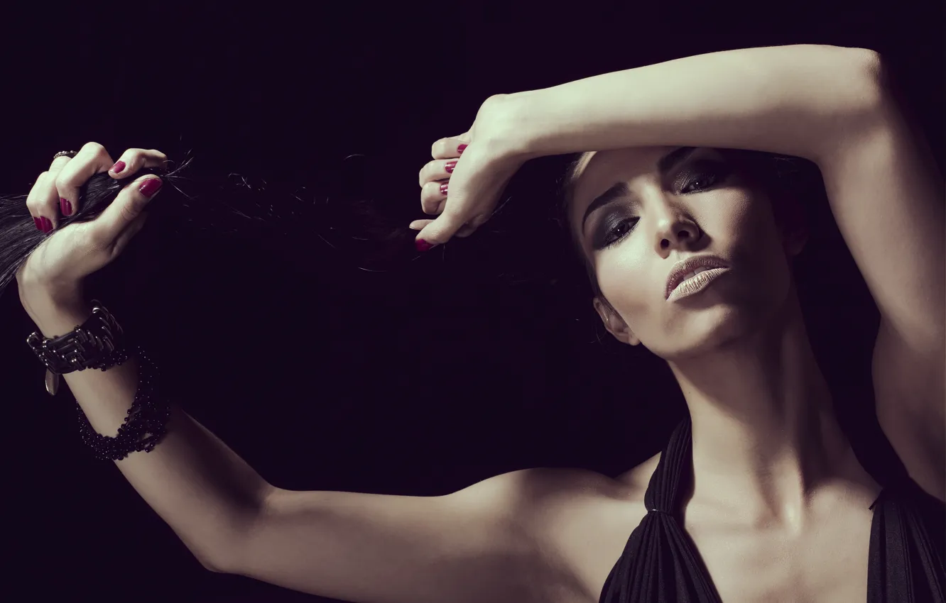 Photo wallpaper look, face, model, Mar Henao