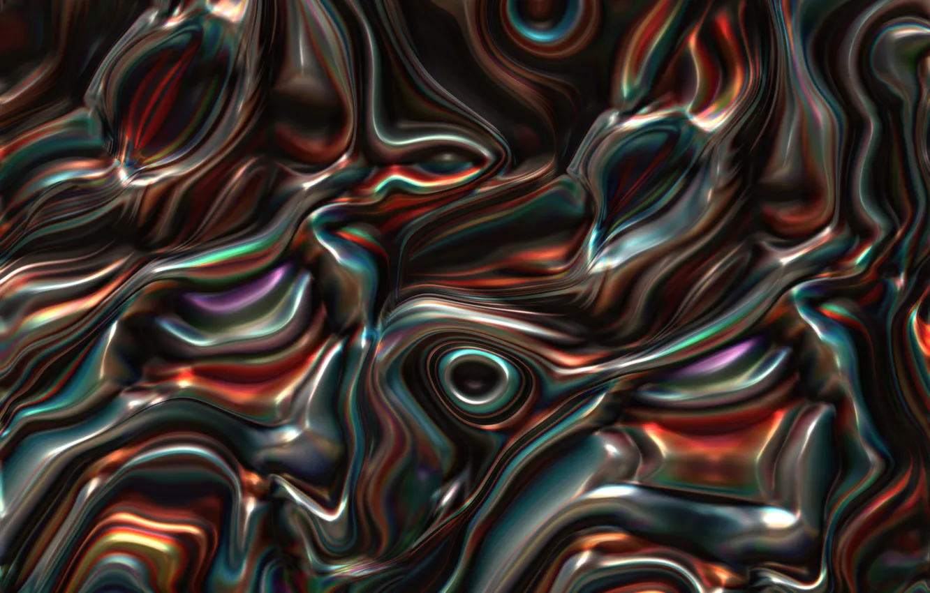 Photo wallpaper line, metal, abstraction, metallic, different colors, plasma, melting, diffusion