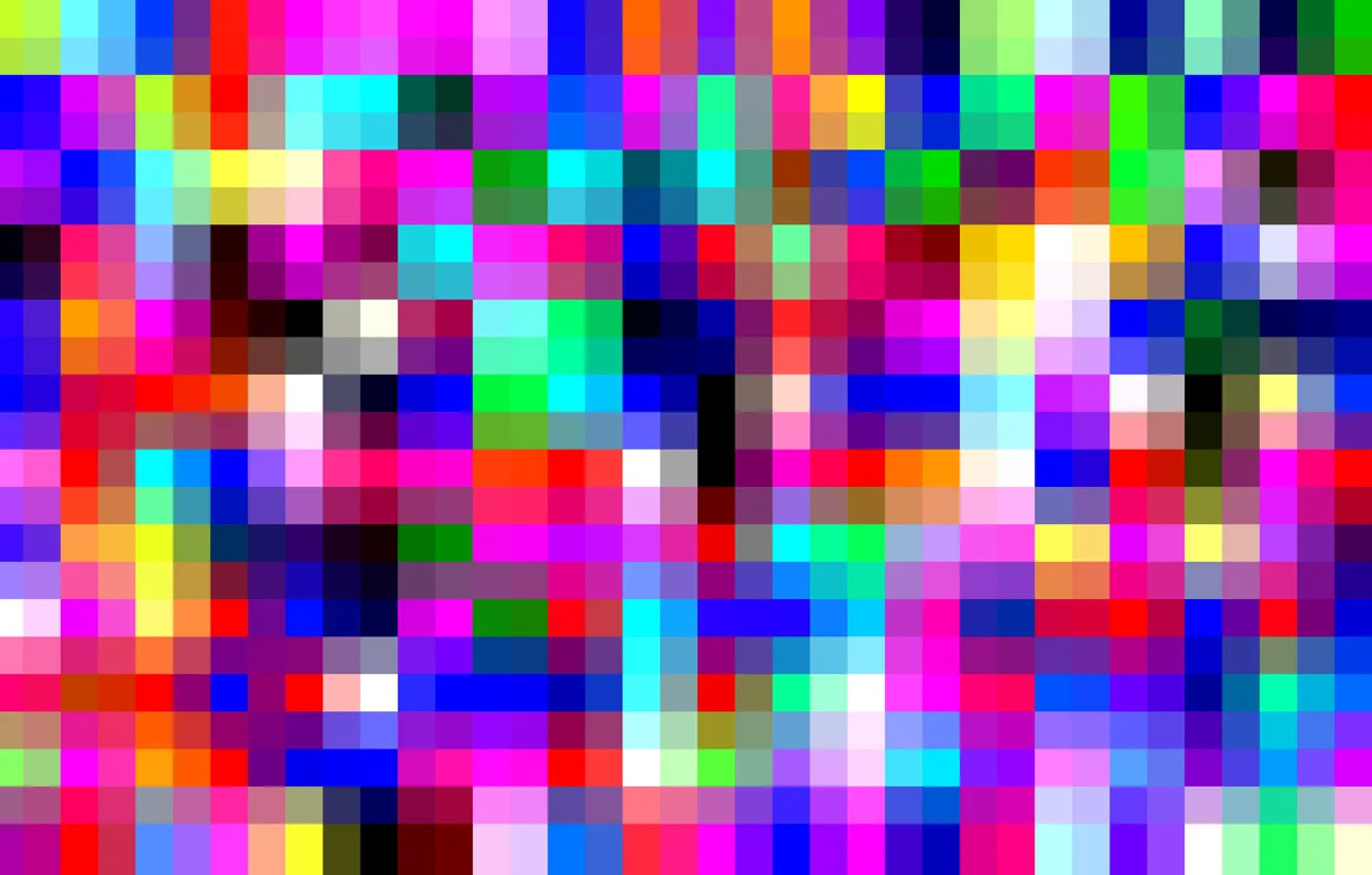 Photo wallpaper matrix, digital, grid, yellow, blue, square, pixel, squares